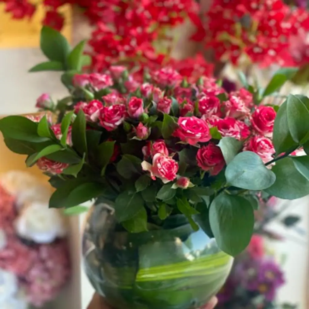 Vase with Baby Rose Double Color